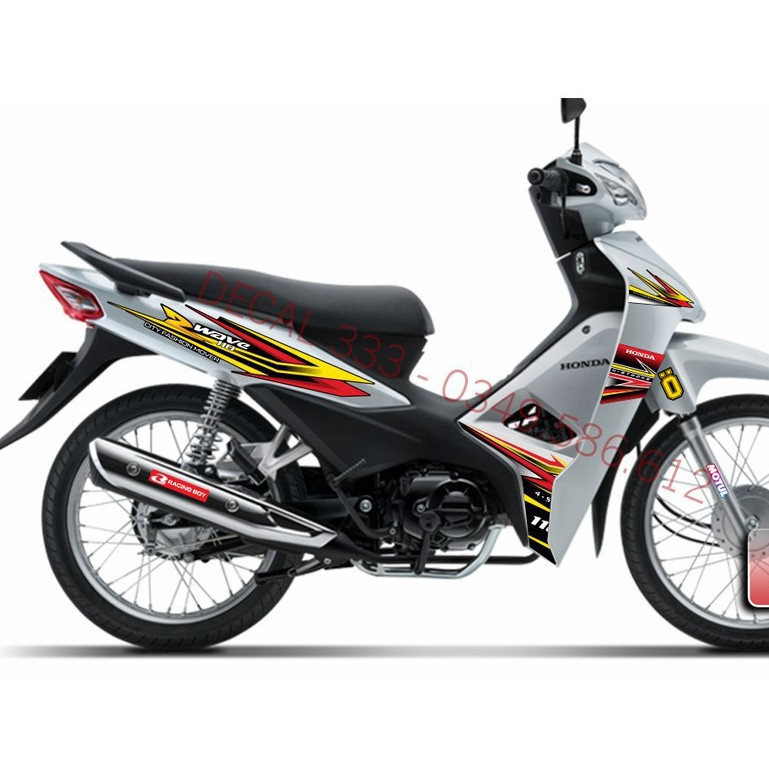 Tem Rời WAVE ALPHA 110 Mẫu Chữ S ĐỎ VÀNG 831236 (Tem 3 Lớp Chống Phai Màu)