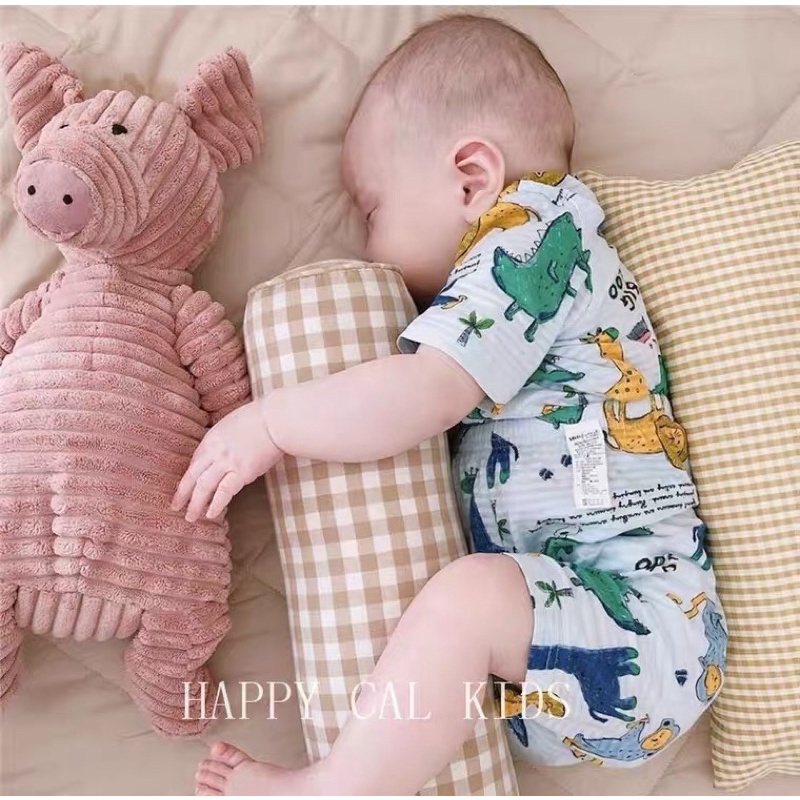Gối ôm hoạ tiết Caro Hàn Quốc cho bé cực xinh giúp bé ngủ ngon