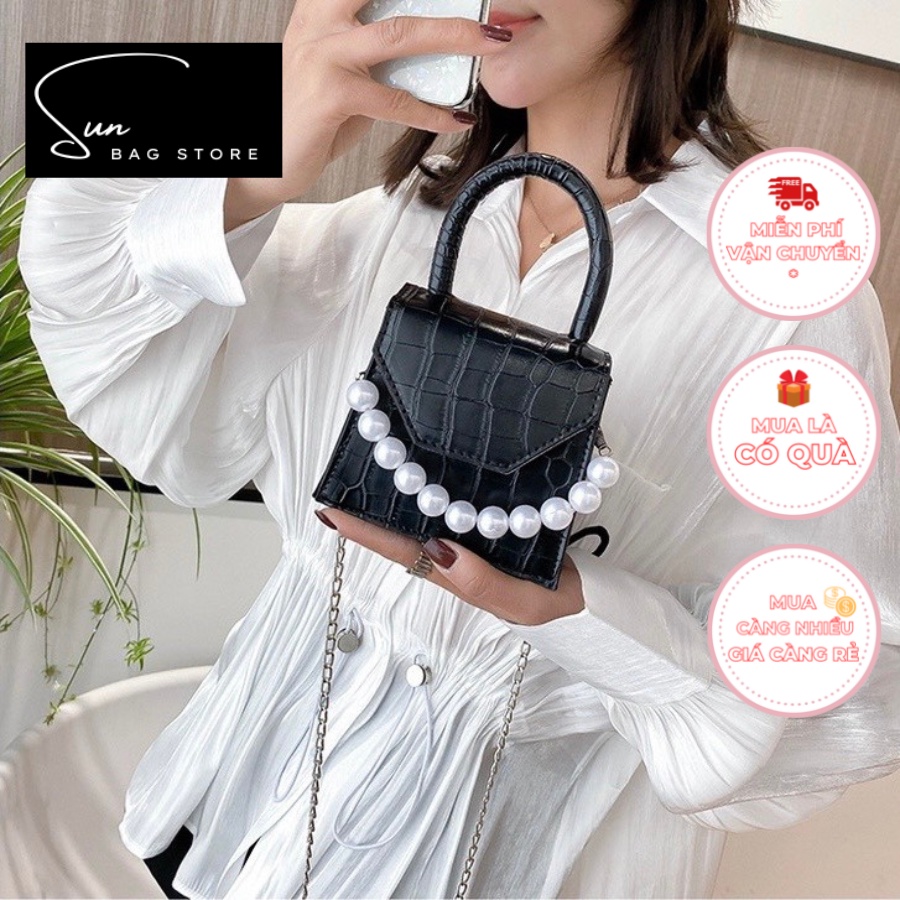 Túi xách Mini nữ đeo chéo, túi đi chơi, đi học, da cao cấp size 10cm SB096