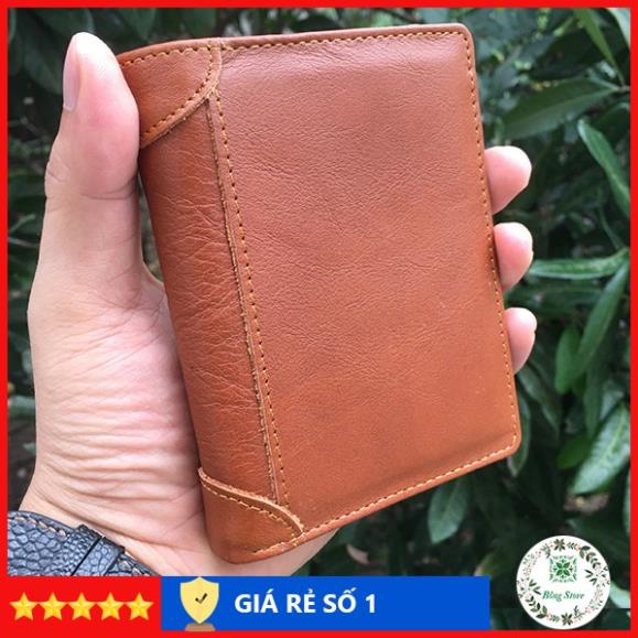 Ví nam da bò cao cấp, ví da thật 100%, Thiết kế nhiều ngăn tiện lợi, Dáng ví đứng - VDN001 Xịn