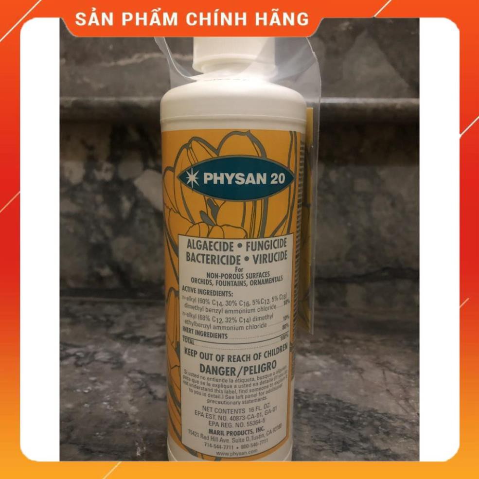 Physan 20 (Chai 480ml) hàng nhập nguyên chai Mỹ sát khuẩn, trị thối nhũn và diệt nấm bệnh.