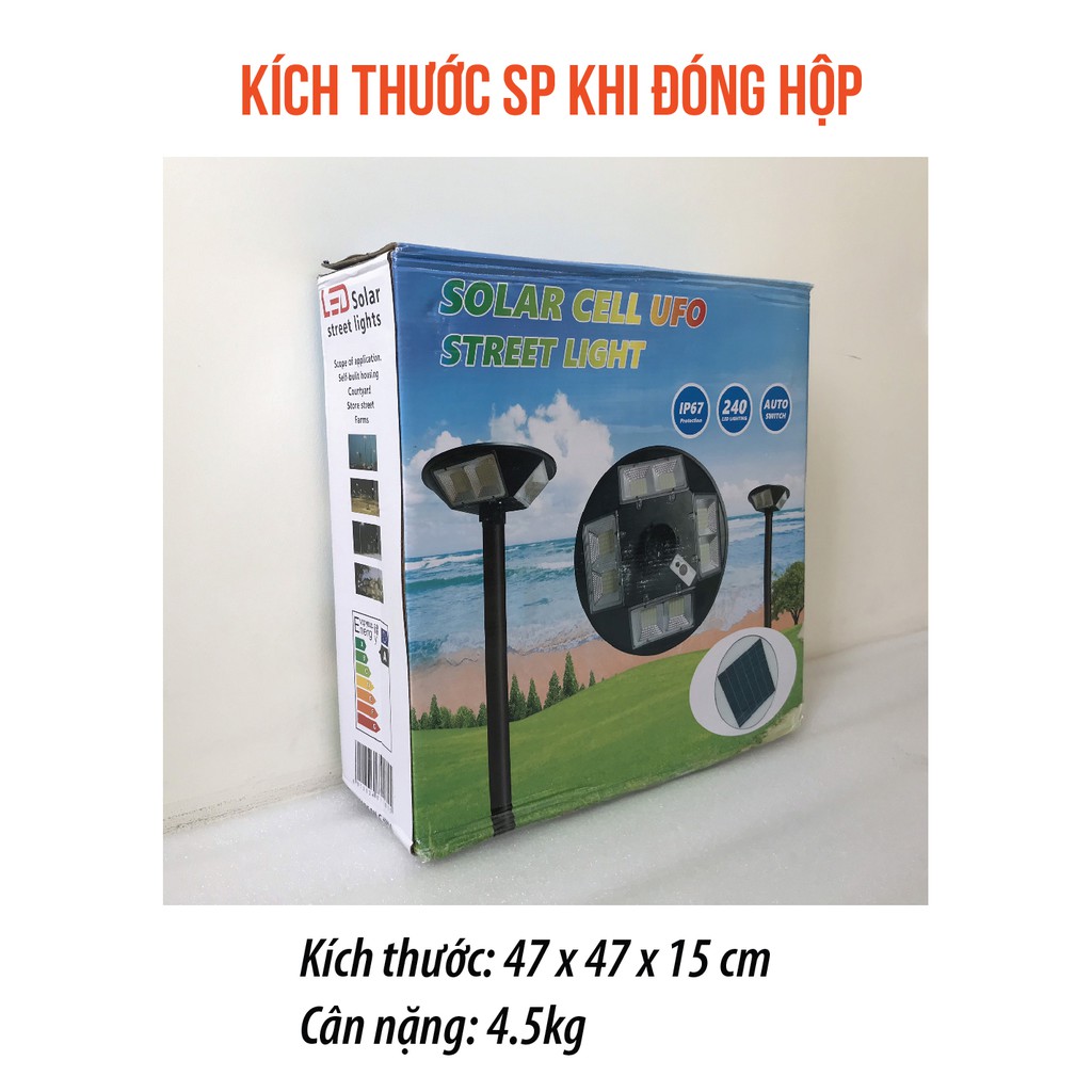 Đèn năng lượng mặt trời dạng đĩa bay 200W Chính Hãng Tiết Kiệm Điện tuổi thọ 10 năm