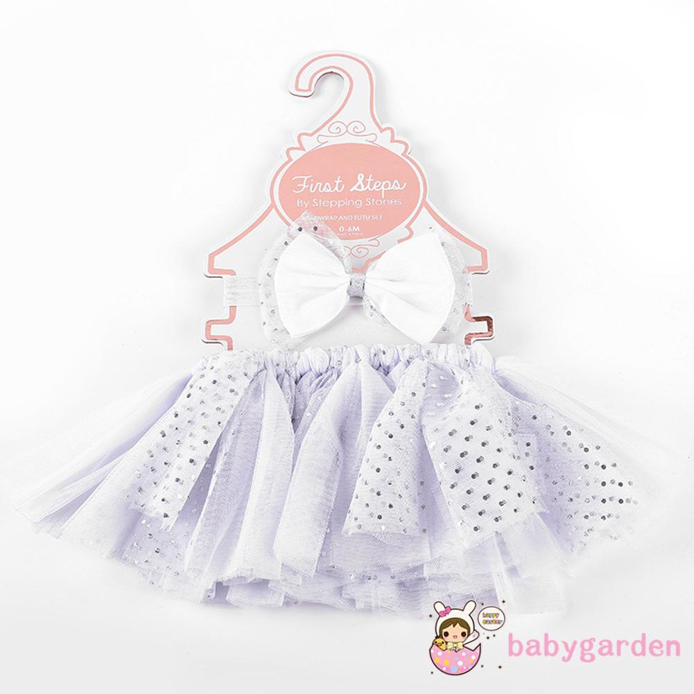 Set Chân Váy Tutu+Băng Đô Cài Tóc Cho Bé Gái Sơ Sinh