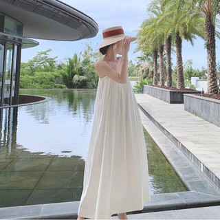 Váy 2 dây trắng đi biển cực đẹp