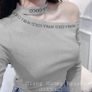 Áo thun nữ tay dài trễ vai xinh xắn, áo kiểu nữ tay dài cổ cách điệu, áo thun nữ tay dài kiều sang chảnh