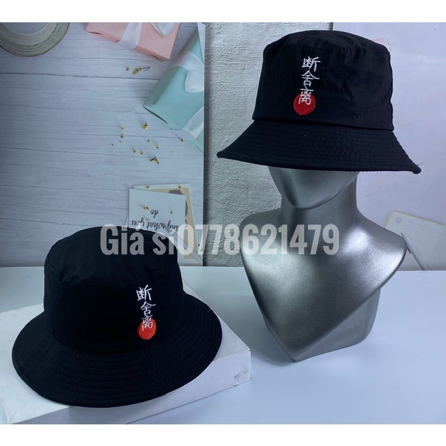 mũ bucket - nón bo tai bèo 2 lớp 1 mặt thêu đủ chữ thời trang