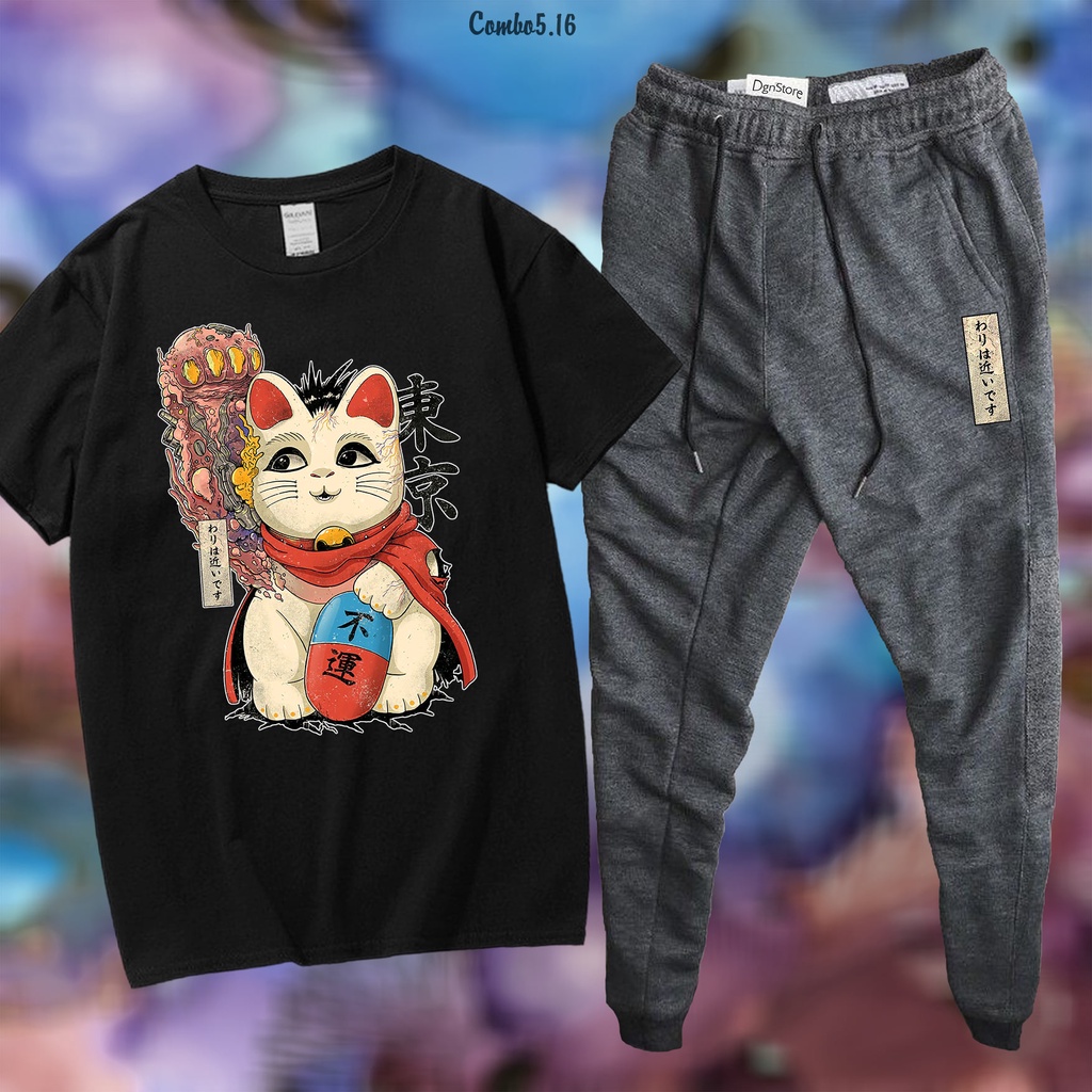 COMBO GIÁ TỐT áo thun + quần jogger phong cách Nhật COMBO5.16