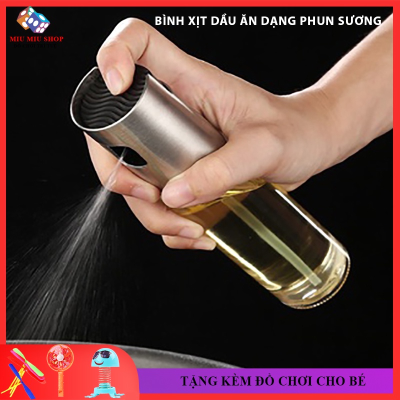 [Giảm Giá Sock] Bình xịt dầu ăn phun sương chai thủy tinh cao cấp 100ml, bình xịt dầu ăn cho nồi chiên không dầu