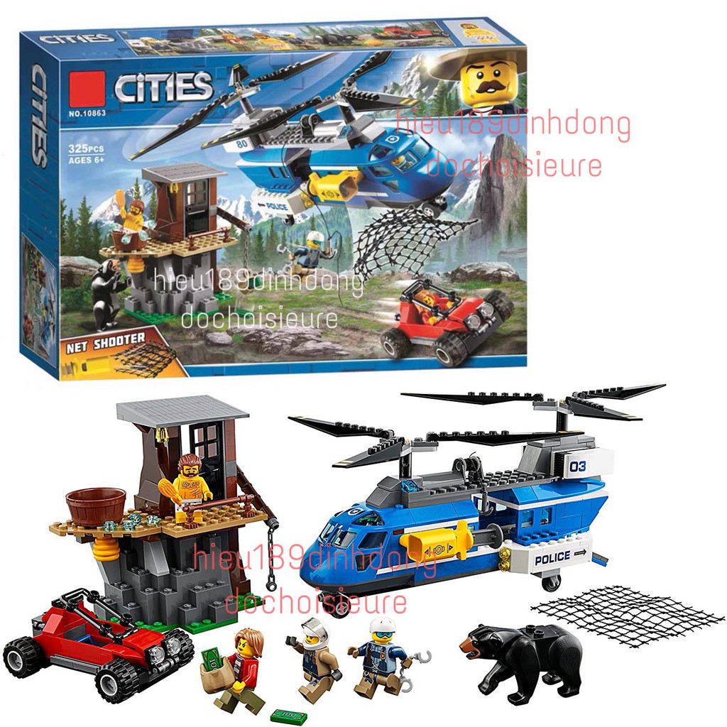 lắp ráp xếp hình máy bay sảnh sát bắt cướp 60173 10863 02089