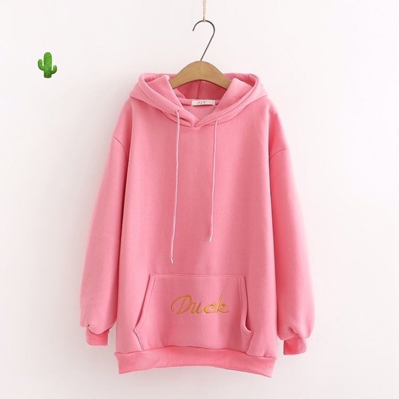 🌵Áo hoodie thêu duck kết hợp cái mũ mõ vịt rất ngầu ( áo khoác nỉ bông) | BigBuy360 - bigbuy360.vn