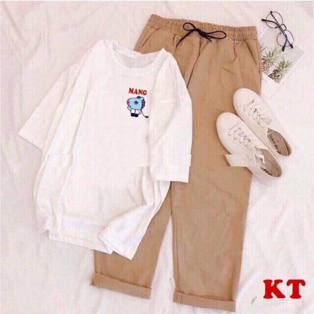 (Tặng ảnh BTS)Sét BTS BT21 quần kaki