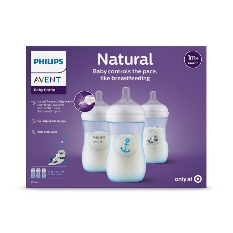 [Mẫu Mới] Bình sữa Philips Avent hoạ tiết 260ml (Hàng Mỹ)