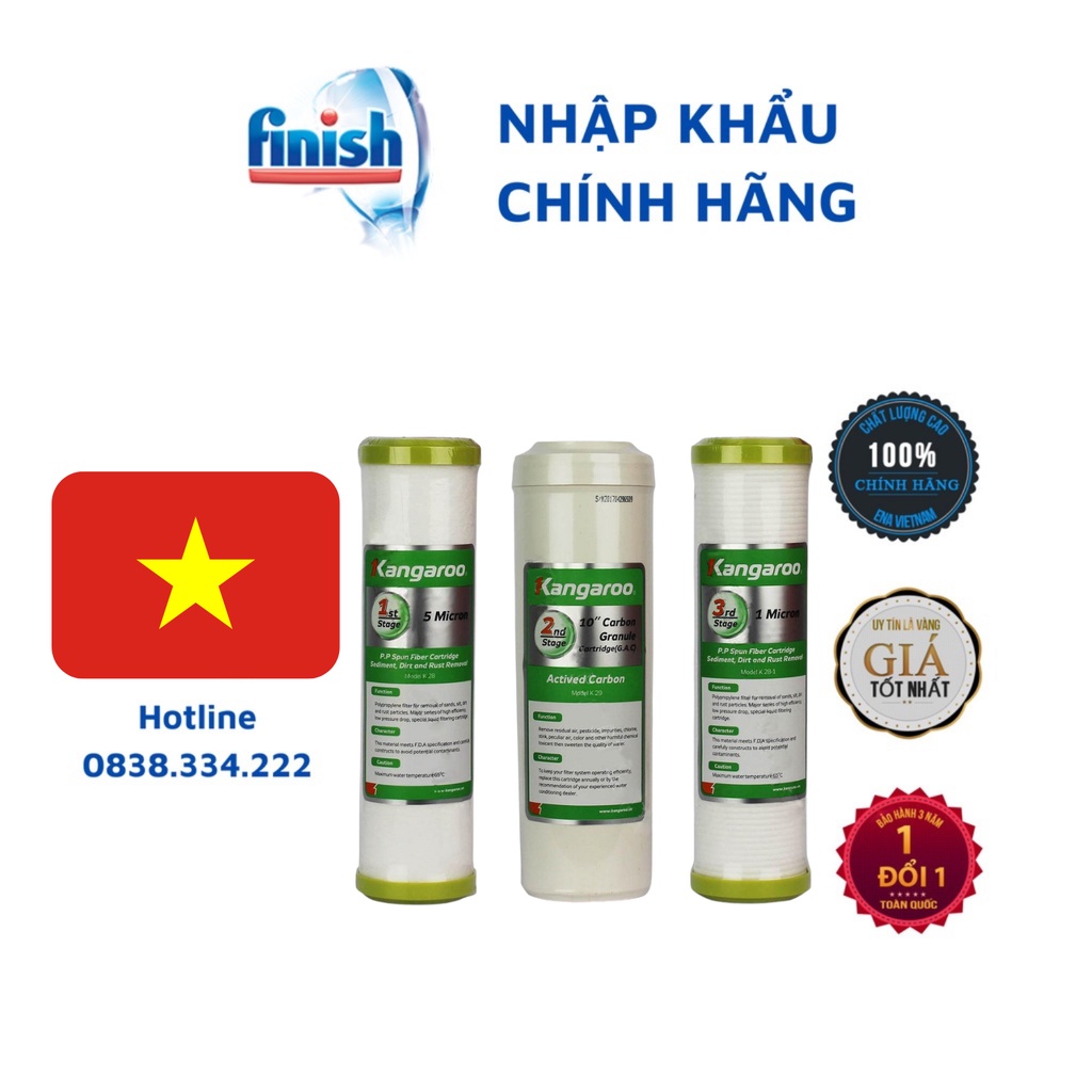 [HCM] Bộ Lõi lọc nước Kangaroo - Lõi 1/2/3 - Chính hãng Kangaroo