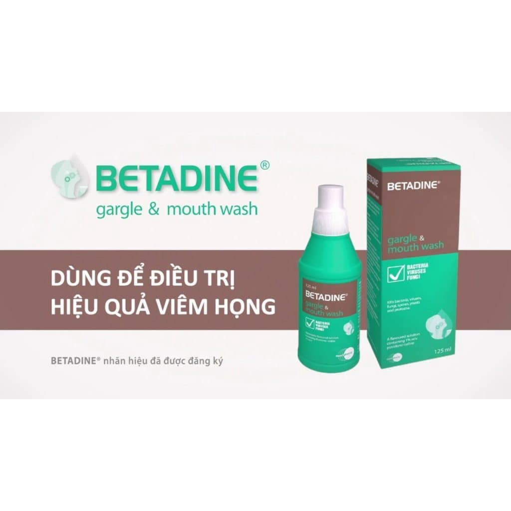Betadine Mouth wash súc miệng họng Betadin Mouthwash chai 125ml