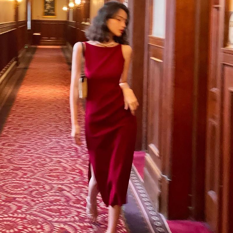 Đầm Lửng Không Tay Cổ Tròn Hở Vai Thời Trang Mùa Hè Hàng Mới Dành Cho Nữ