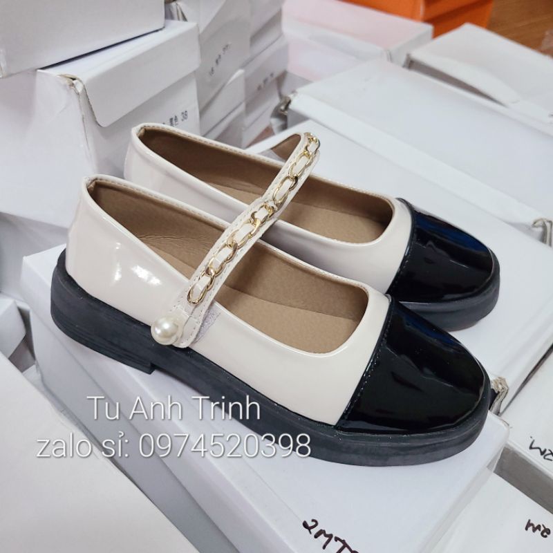 Giày Nữ Ulzzang Đế 3cm Quai Đính Ngọc Loại 1 Có Sẵn Kèm Ảnh Thật
