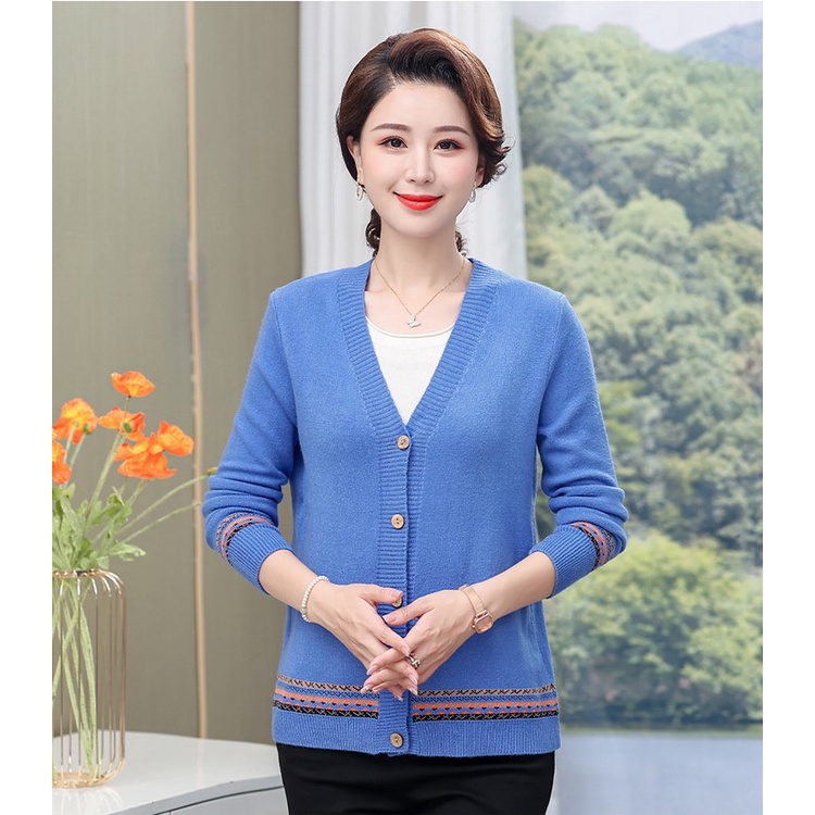 Áo len cho mẹ_ áo khoác len nữ trung niên tặng bà tặng mẹ