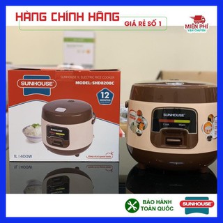 NỒI CƠM ĐIỆN 1L SUNHOUSE SHD8208, NỒI CƠM ĐIỆN MINI SUNHOUSE, LÒNG NỒI CHỐNG DÍNH WHITFORD.