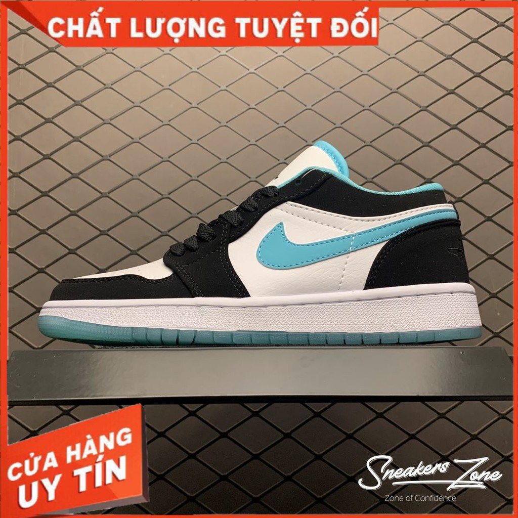 (FREESHIP+HỘP+QUÀ) Giày thể thao AIR JORDAN 1 Low Island Green màu đen đế xanh cổ thấp | BigBuy360 - bigbuy360.vn