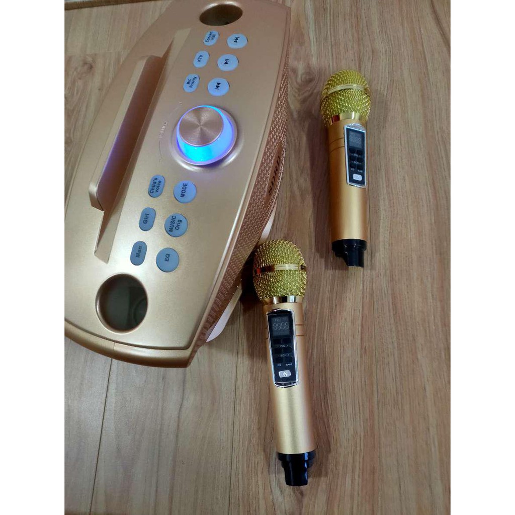 Loa karaoke mini SDRD SD 306 Plus bản mới nhất- kèm 2 Mic hát karaoke không dây/bh 6 tháng , chính hãng