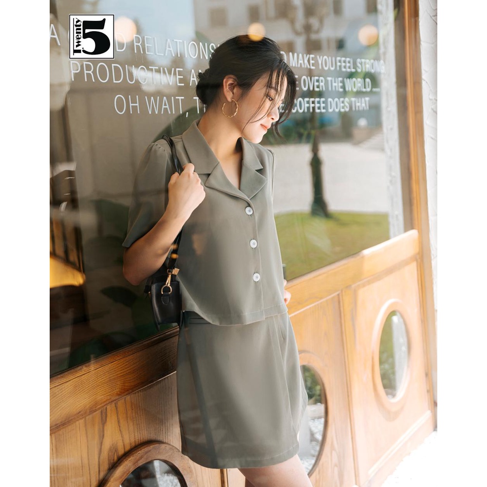 Chân váy công sở dáng A ngắn vạt chéo Twentyfive SC3
