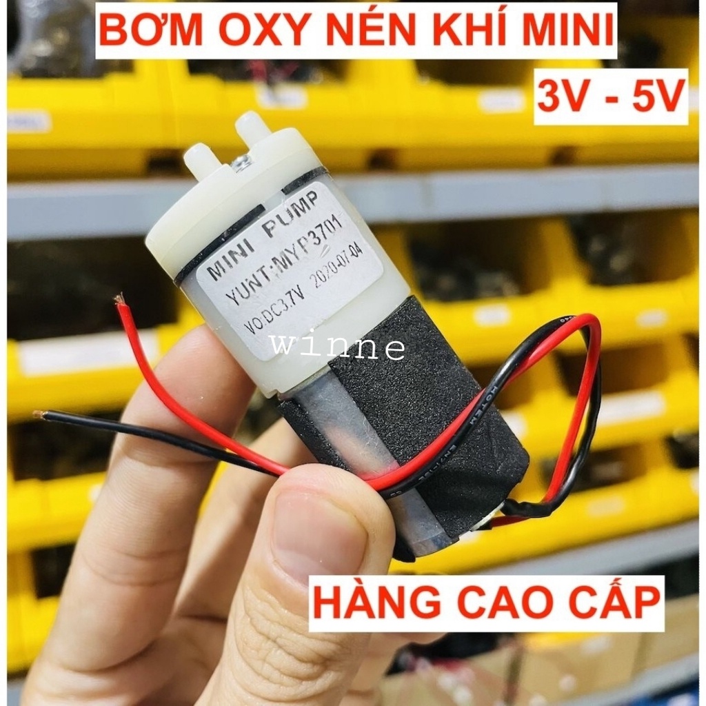 Máy bơm khí bơm oxy nén khí mini 3V - 5V sử dụng trong máy hút sữa, sục oxy bể cá, máy đo huyết áp, thiết bị y tế