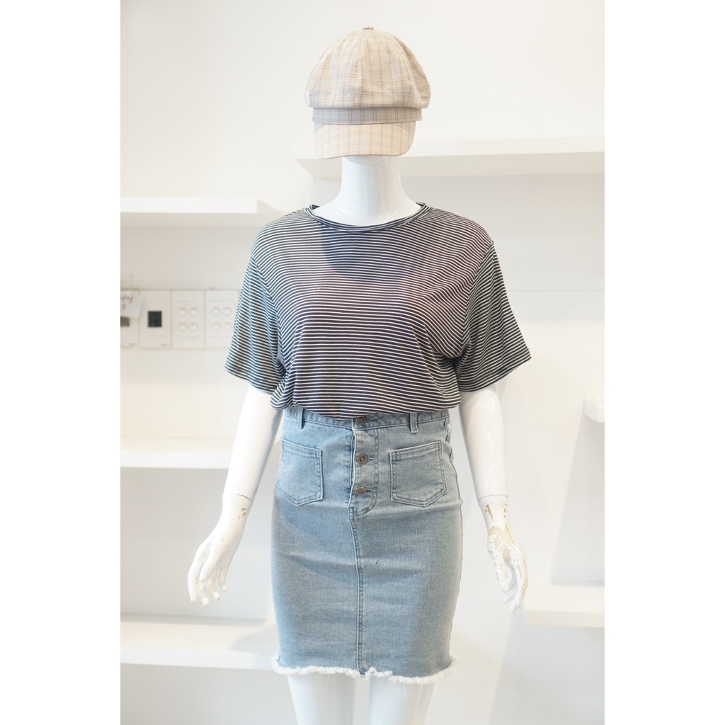 Áo Thun Sọc Cotton 116 đen nhuyễn