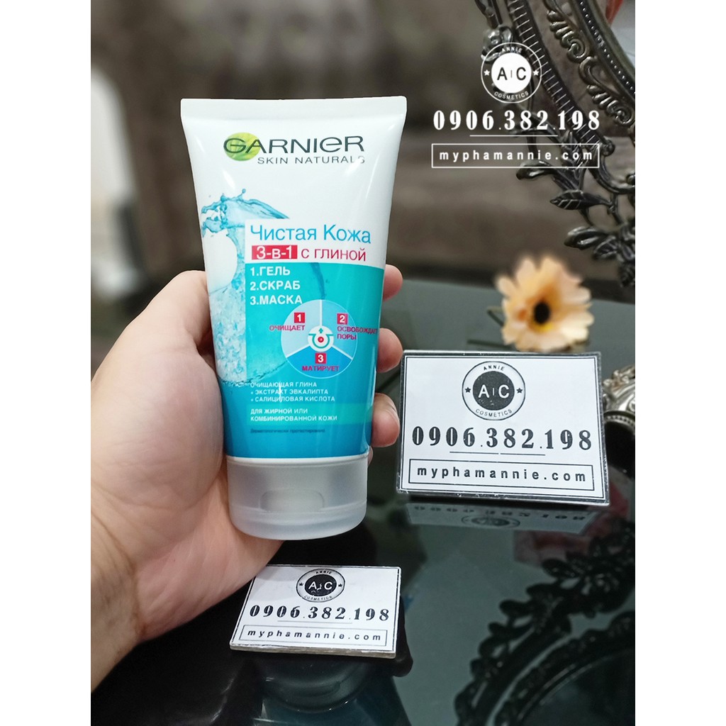 Sữa rửa mặt Garnier 3 in 1 Đất set cho da dầu của Nga