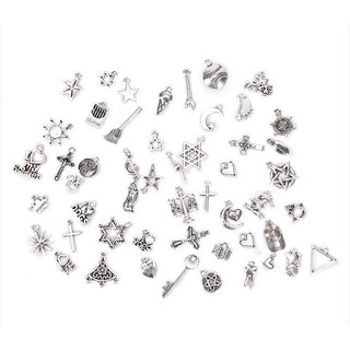 Set 10 mặt dây chuyền bạc bạc tây tạng mix charm mặt dây chuyền trang sức diy