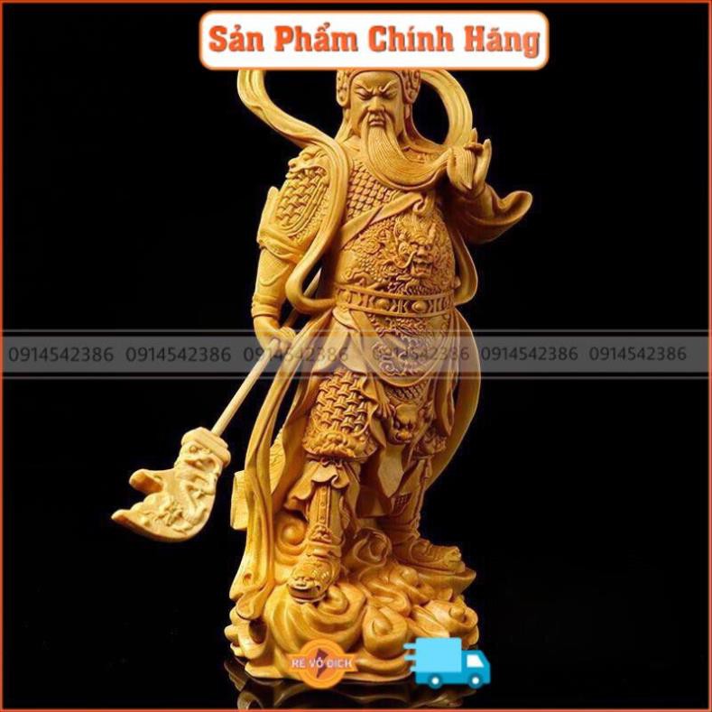 Bộ ĐỂ Ô Tô,  Tượng Hộ Pháp Vi Đà, Quan Công Bằng Gỗ Hoàng Dương