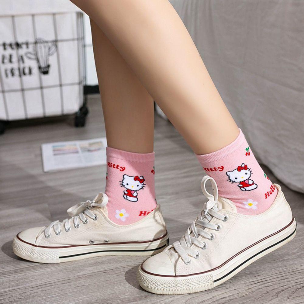 Vớ Cotton In Họa Tiết Hoạt Hình Dễ Thương Thời Trang Cho Nữ