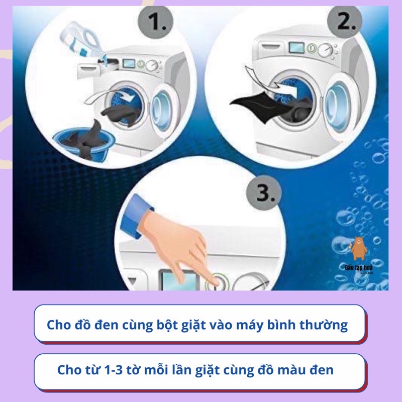 Giấy giặt - nhuộm đen quần áo HEITMANN [ Hàng Đức ]