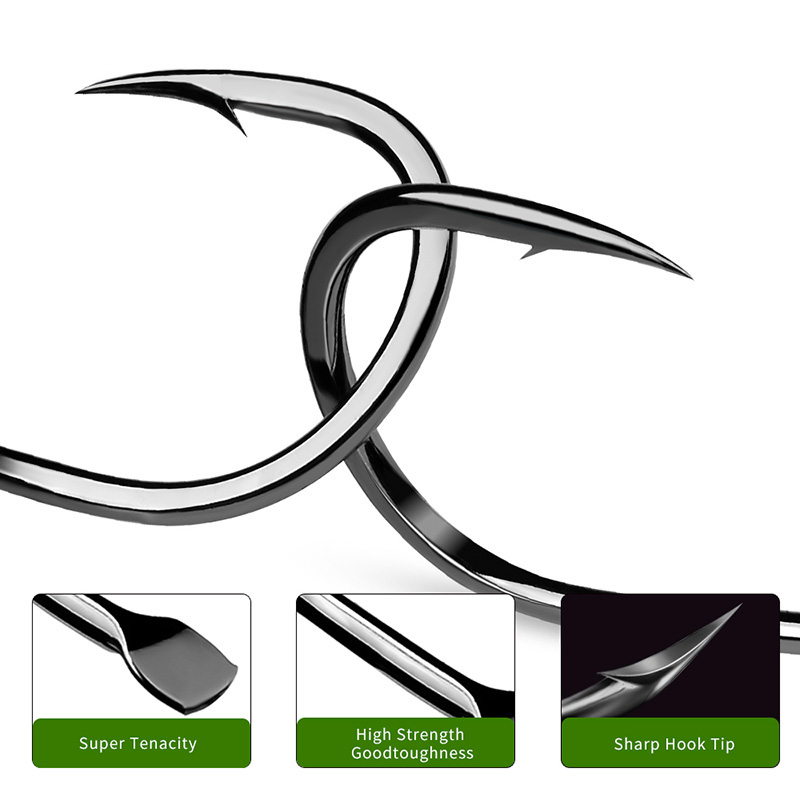 KATYUSHA 30 Gói Thép Carbon Cao Bù Đắp Barb Fishhooks 11 #-20 # Đầu Phẳng Cá Chép Móc Câu Móc Đơn Phụ Kiện