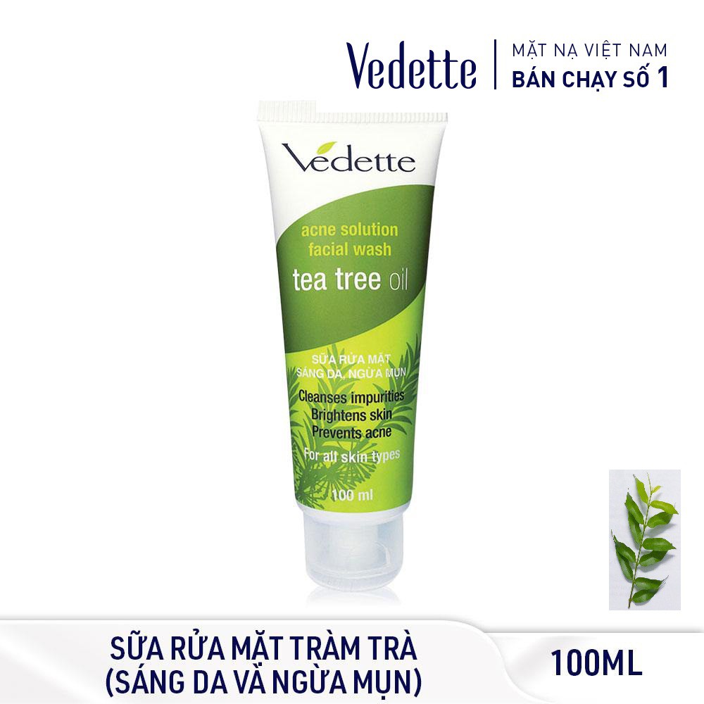 SỮA RỬA MẶT TRÀM TRÀ 100ml TEA TREE OIL VEDETTE - SÁNG DA VÀ NGỪA MỤN - TP05001005013
