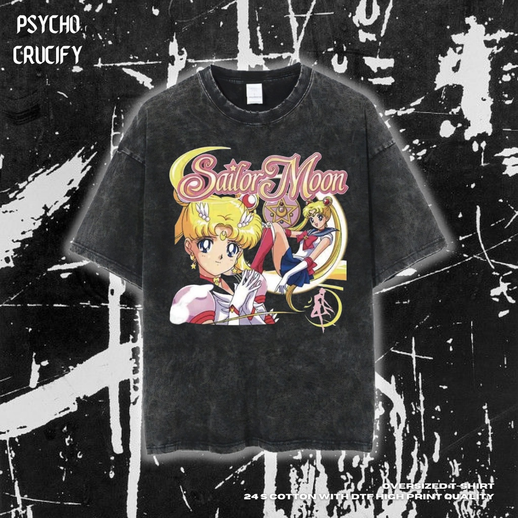 Áo Thun Oversized Tâm Lý "Trung Tâm Lý Khoa Học" | Đá Rửa Đá | Áo Thủy Thủ Mặt Trăng | Anime | Áo Thun Oversize | Phong Cách Cổ Điển | Áo