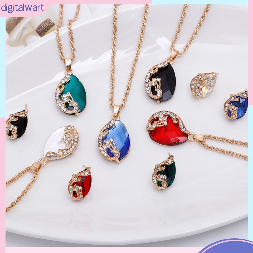 Set Dây Chuyền+Nhẫn+Đôi Bông Tai Thiết Kế Sang Trọng Thời Trang Cho Nữ