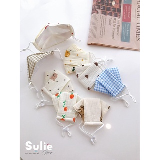 Khẩu trang xô Muslin (ko thêu tên)