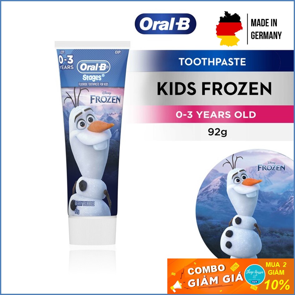 Kem Đánh Răng Oral-B Cho Bé Từ 0-3 tuổi Stages Frozen Olaf 92g - Chính hãng Đức