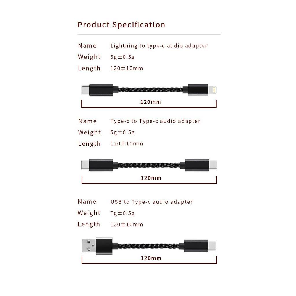 Cáp OTG JCALLY OT04 Type C / USB 2.0 Đa Năng Cho DAC Shanling / FiiO / Hiby / Jcally / Moondrop / Whizzer / IKKO