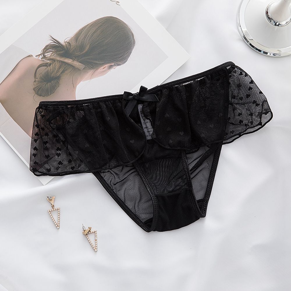 Quần lót cotton phối ren đính nơ phong cách Lolita Hàn Quốc quyến rũ cho nữ