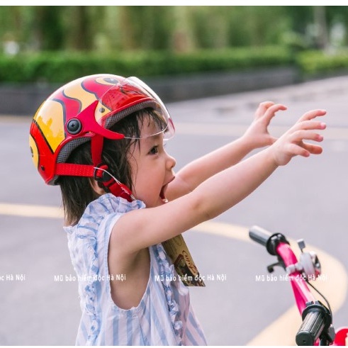 Mũ Bảo Hiểm Nửa Đầu Có Kính Cho Trẻ Em - ASIA 103KS - Size Nhỏ Cho Bé 2-4 Tuổi