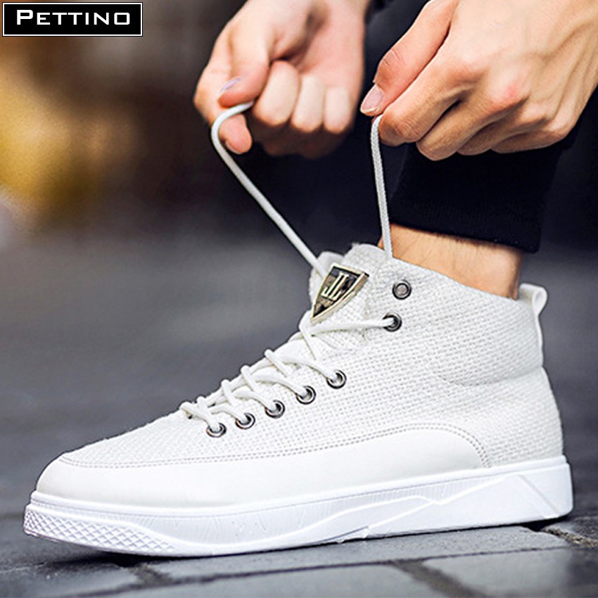 Giày Cao Cổ Nam Cá Tính PETTINO C002 (Trắng) | BigBuy360 - bigbuy360.vn