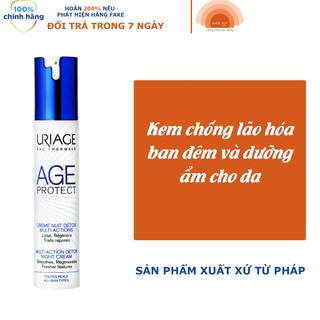 [HÀNG CÔNG TY] Kem Chống Lão Hóa, Loại Bỏ Độc Tố ,Hồi Sinh Làn Da Uriage Age Protect Multi-Action Detox Night Cream 40ML