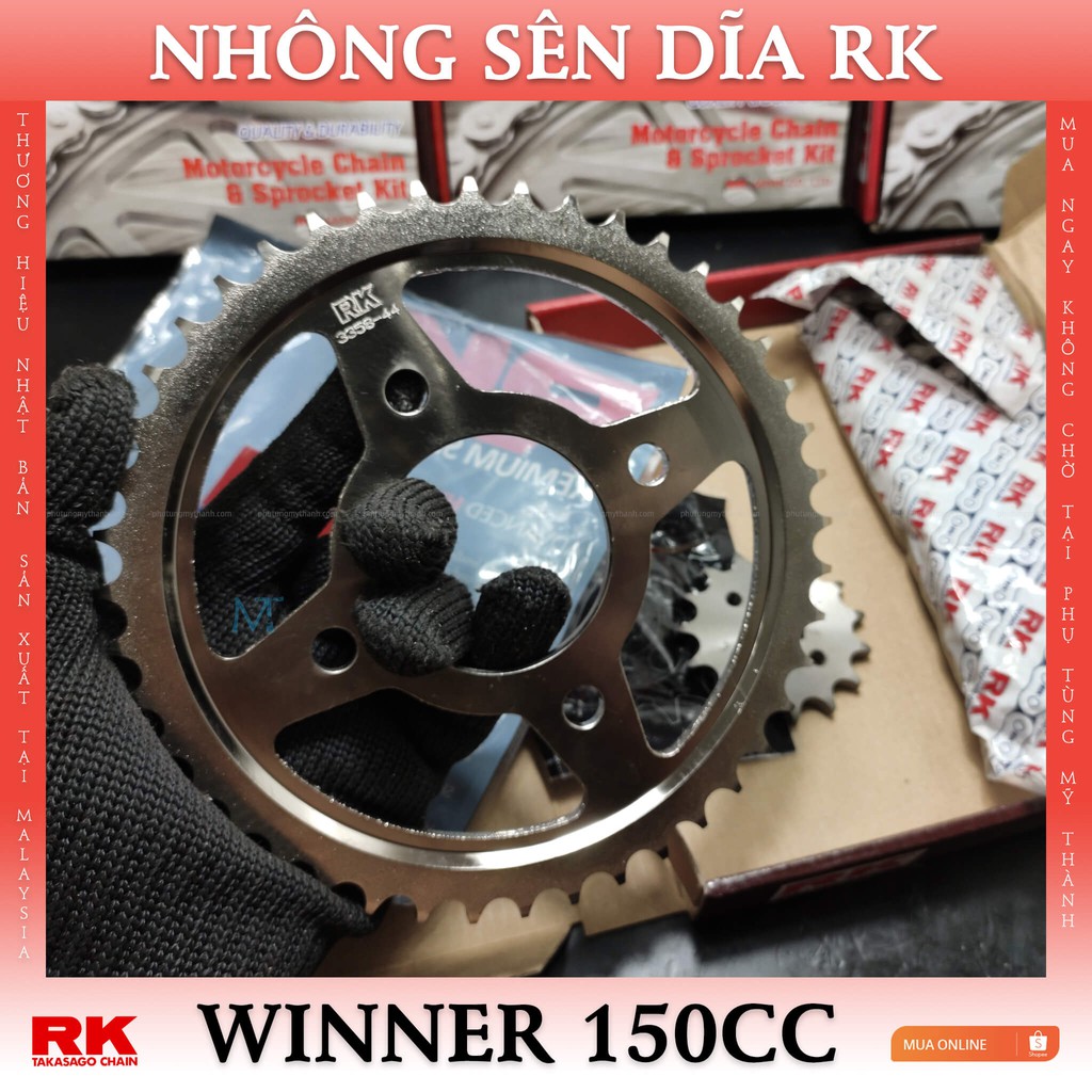 Nhông sên dĩa RK xe Winner 150 thương hiệu Nhật Bản