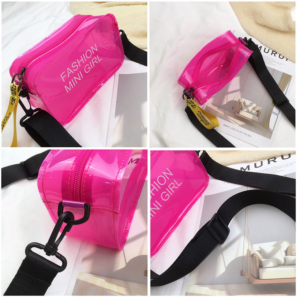 Túi Đeo Chéo Bằng Pvc Trong Suốt Nhiều Màu Thời Trang Cho Nữ