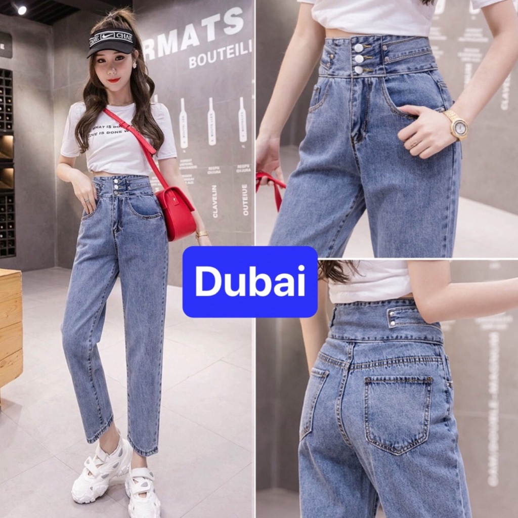 QUẦN JEAN BAGGY NỮ XANH CHẤT BÒ XANH 3 CÚC BẢN TO KIỂU MỚI DB-396 NHẬT BẢN HOT TREND LƯNG CAO NÂNG MÔNG,DUBAI FASHION