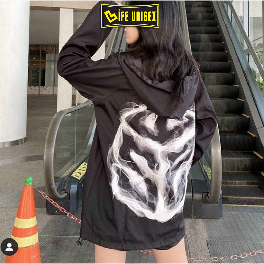Áo khoác dù in hình SWE khói dành cho nam nữ cho cặp đôi, Jacket form rộng phong cách unisex - Life Unisex