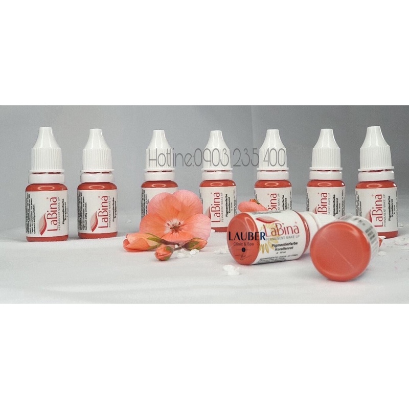 Mực phun xăm Labina  _Korallenrot  .Mực chính hãng nhập khẩu trực tiếp từ Đức