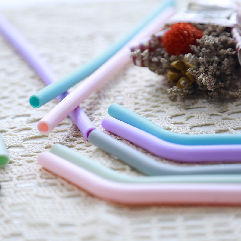 Ống Hút Silicon Màu Xanh Mint Bảo Vệ Môi Trường