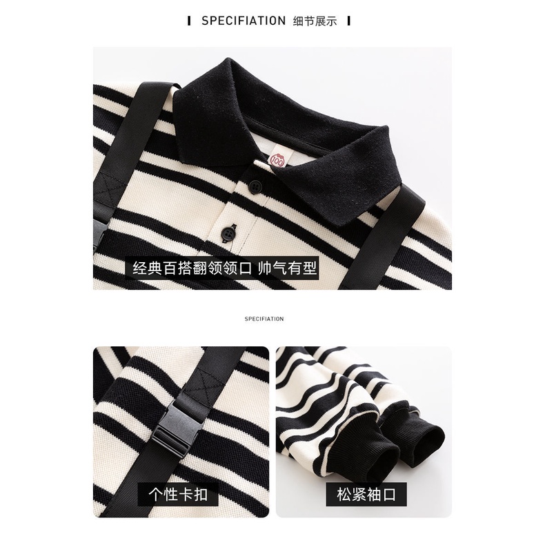 Áo Sweater Họa Tiết Kẻ Sọc Phong Cách Hàn Quốc Thời Trang Xuân Thu Mới Cho Bé Trai